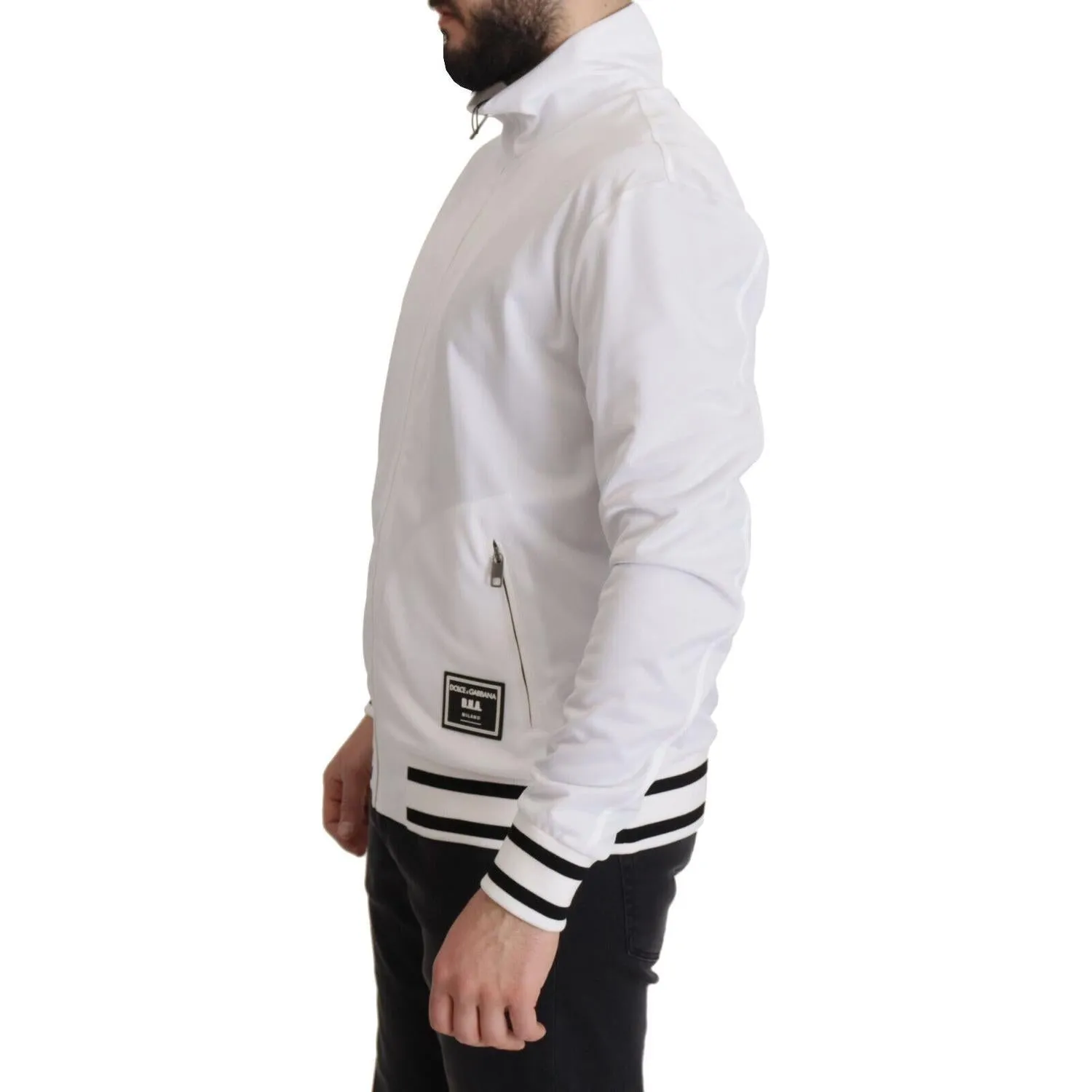 Dolce & Gabbana Sleek White Zip Sweater for Men