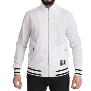 Dolce & Gabbana Sleek White Zip Sweater for Men