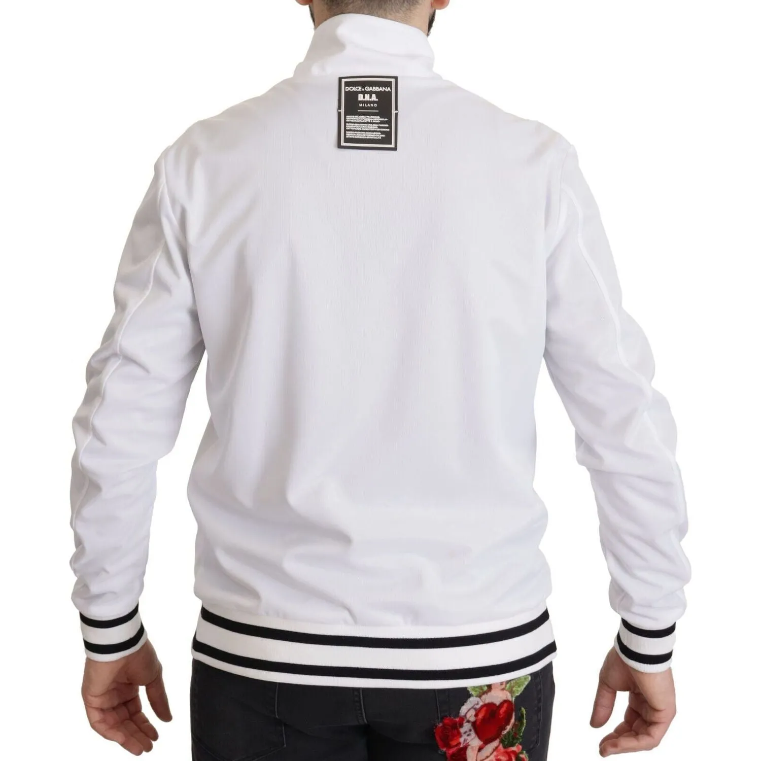 Dolce & Gabbana Sleek White Zip Sweater for Men