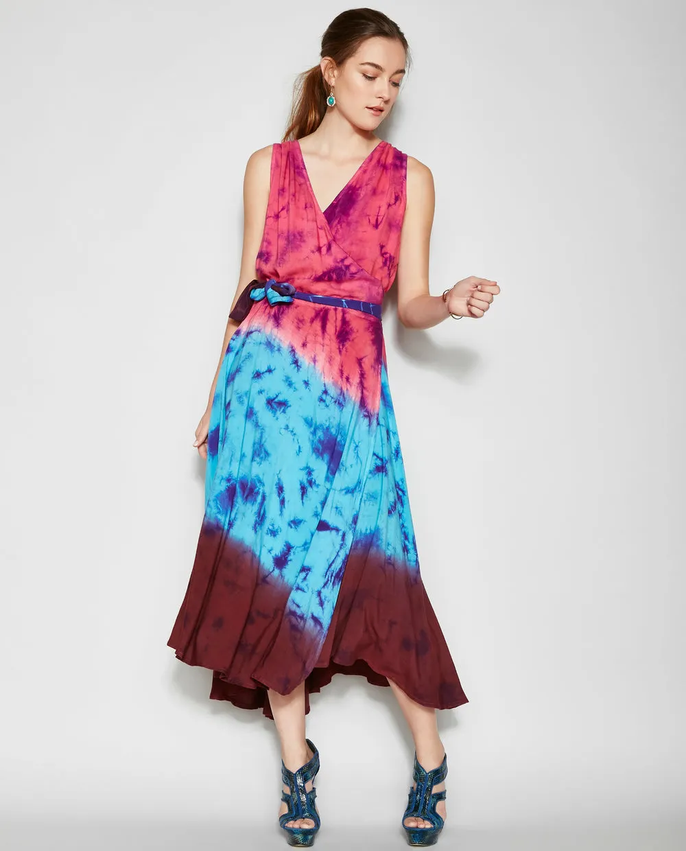 ELECTRIC TWILIGHT WRAP DRESS