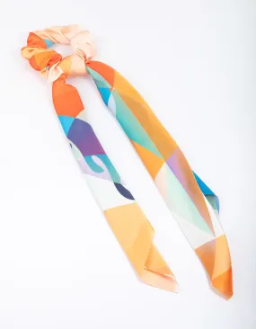 Fabric Geometric Colourful Satin Scarf