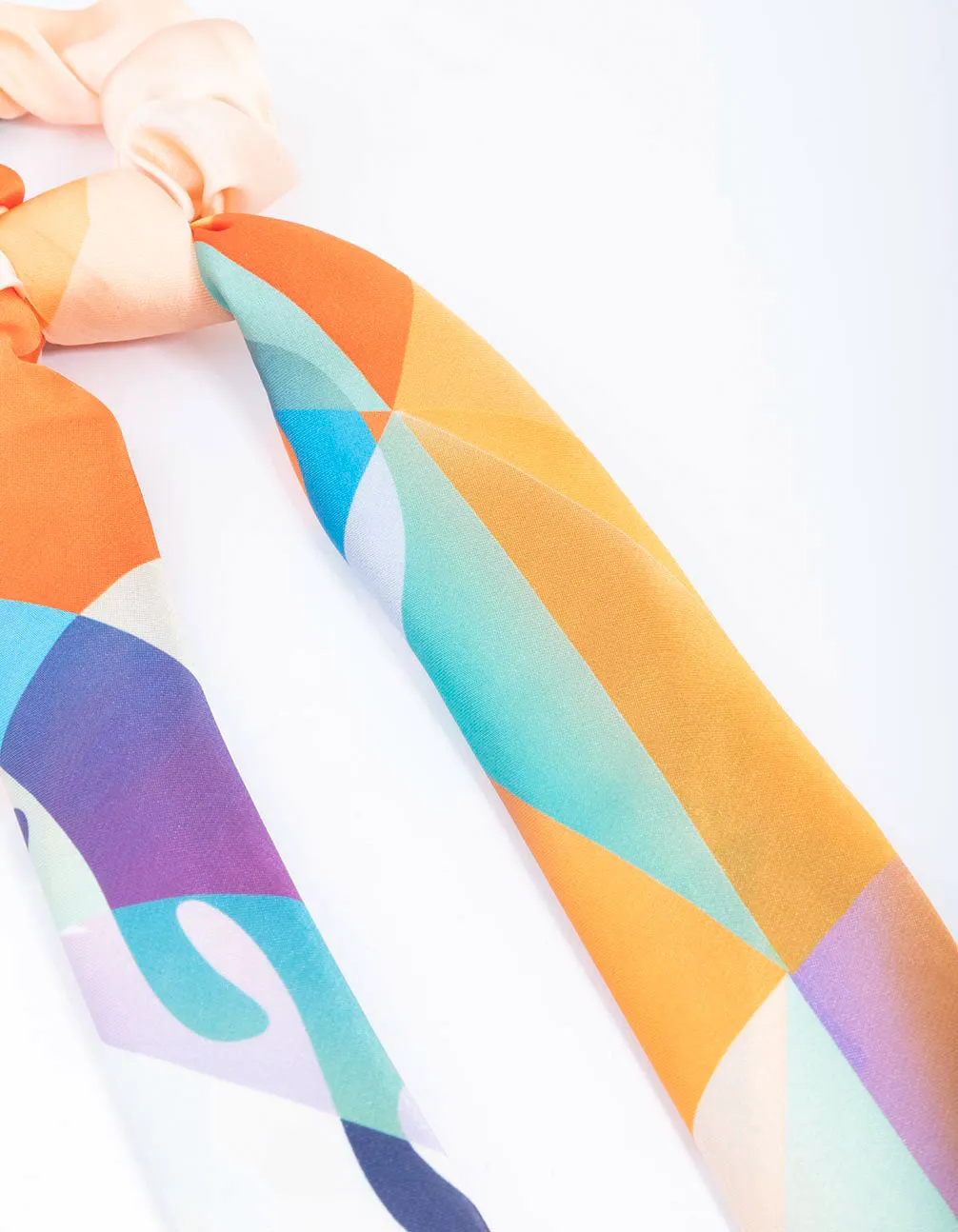 Fabric Geometric Colourful Satin Scarf