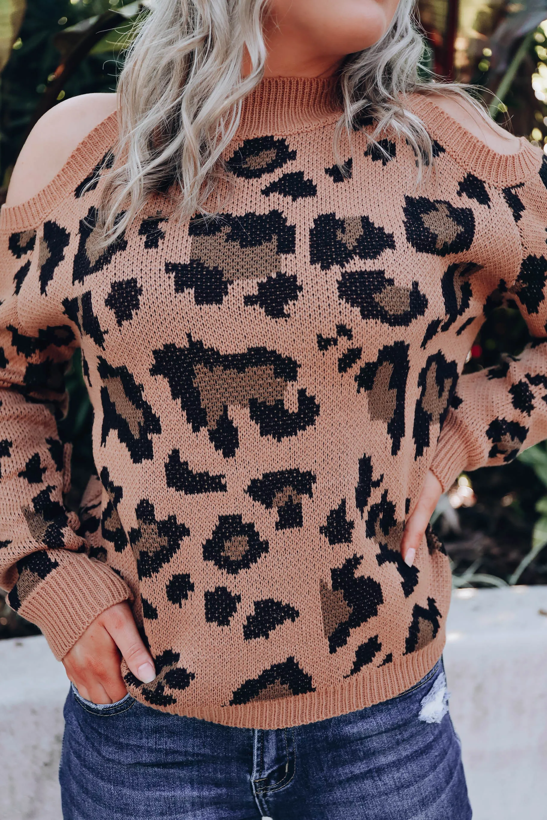 Fiercest Leopard Cold Shoulder Sweater