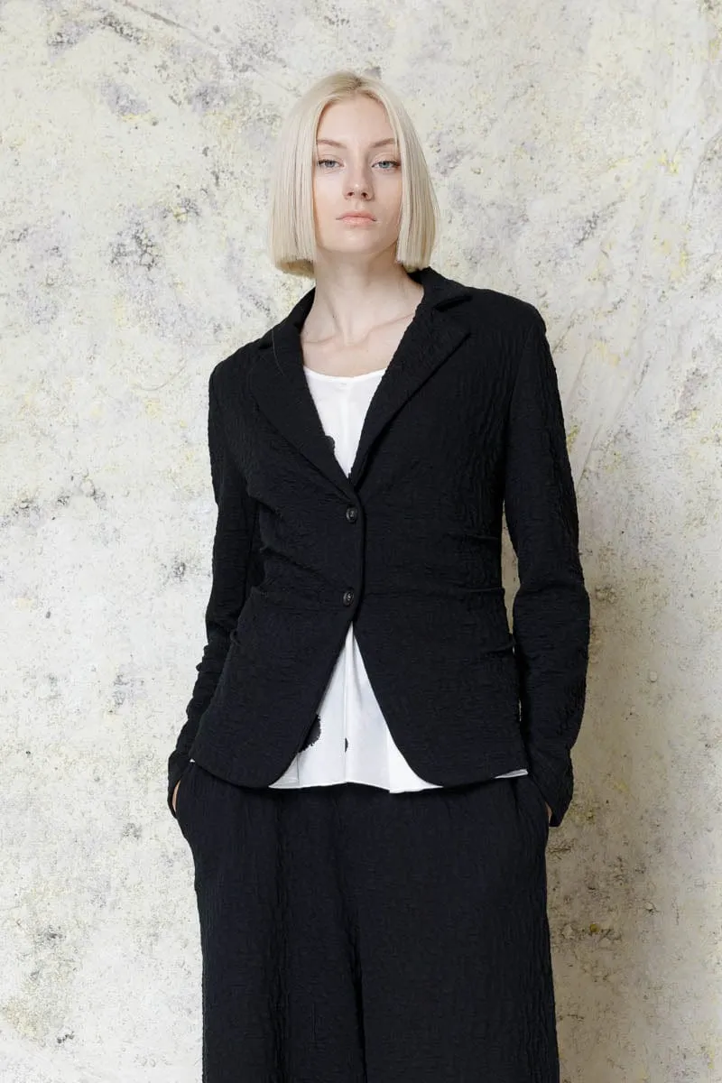 Fitted Cut Jacket with Side Darts - Black