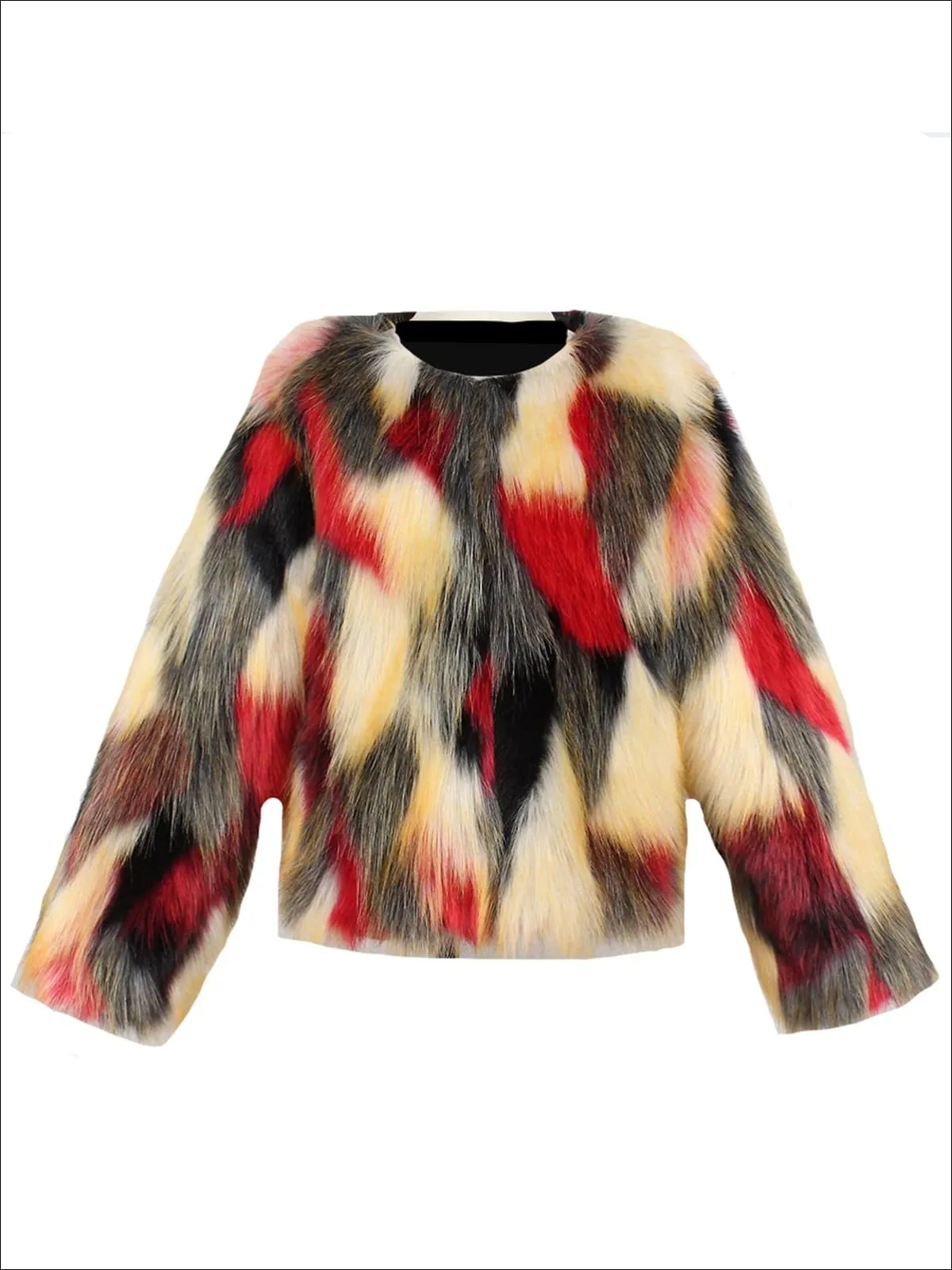 Girls Colorful Fall Faux Fur Jacket (3 Color Jacket)