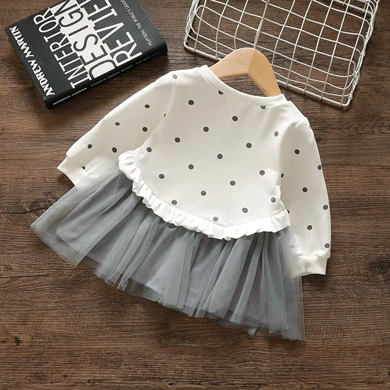 Girls Dress Autumn Clothing Baby Toddler Long Sleeve Pullover Dress New Trendy Gauze Skirt Children Baby Girl Princess Dress