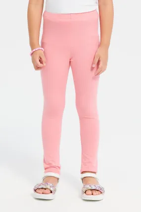 Girls Peach Watermelon Placement Leggings