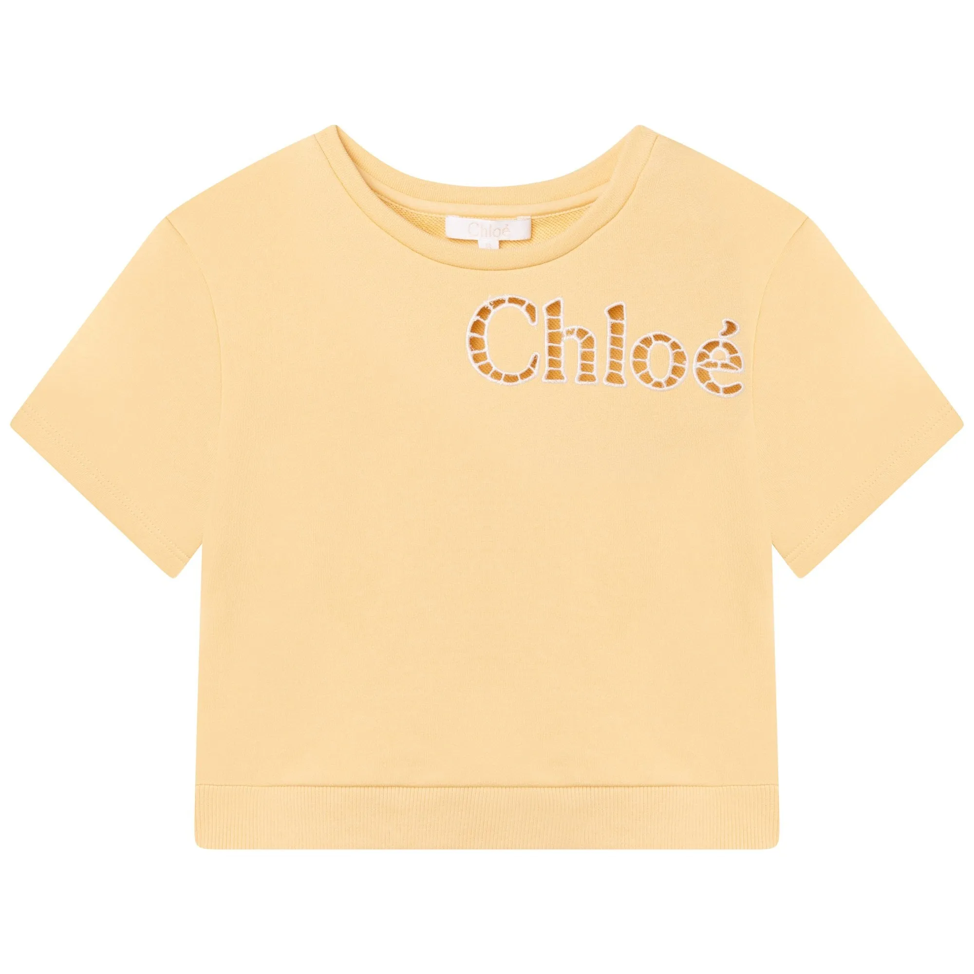 Girls Yellow Short Sleeved Sweatshirt