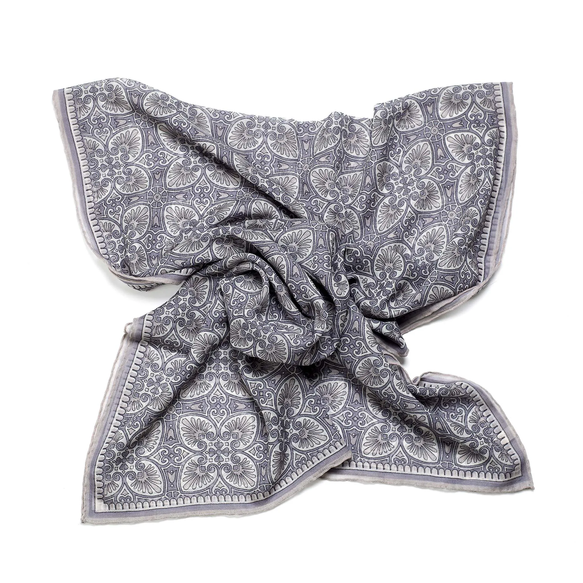 Gray wool scarf