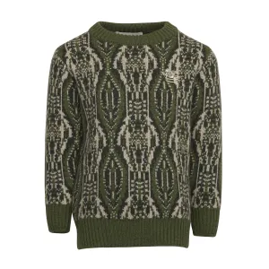 Green Printed Knit Sweater