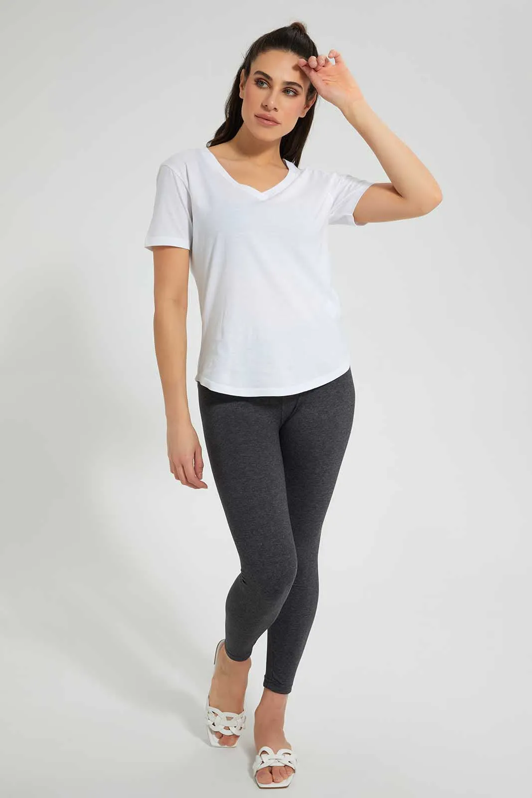 Grey Melange Leggings