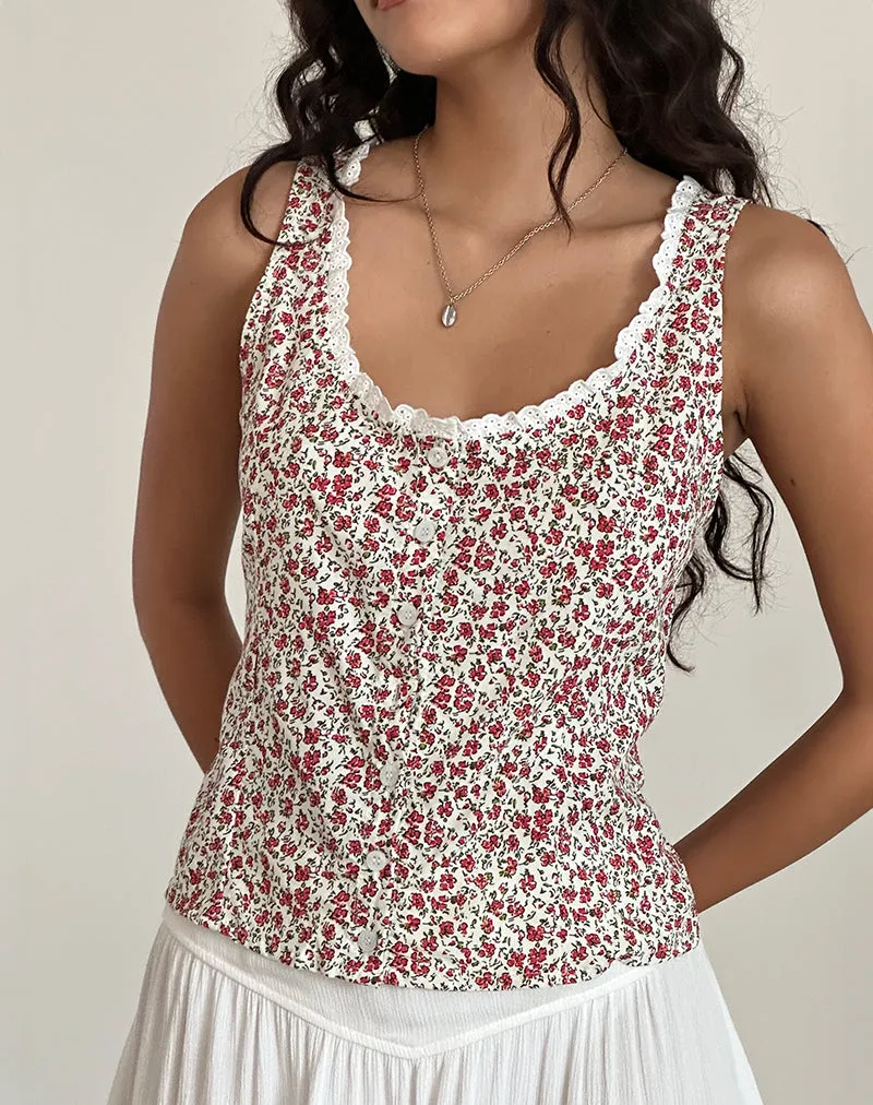 Grodita Vest Top in Pretty Ditsy