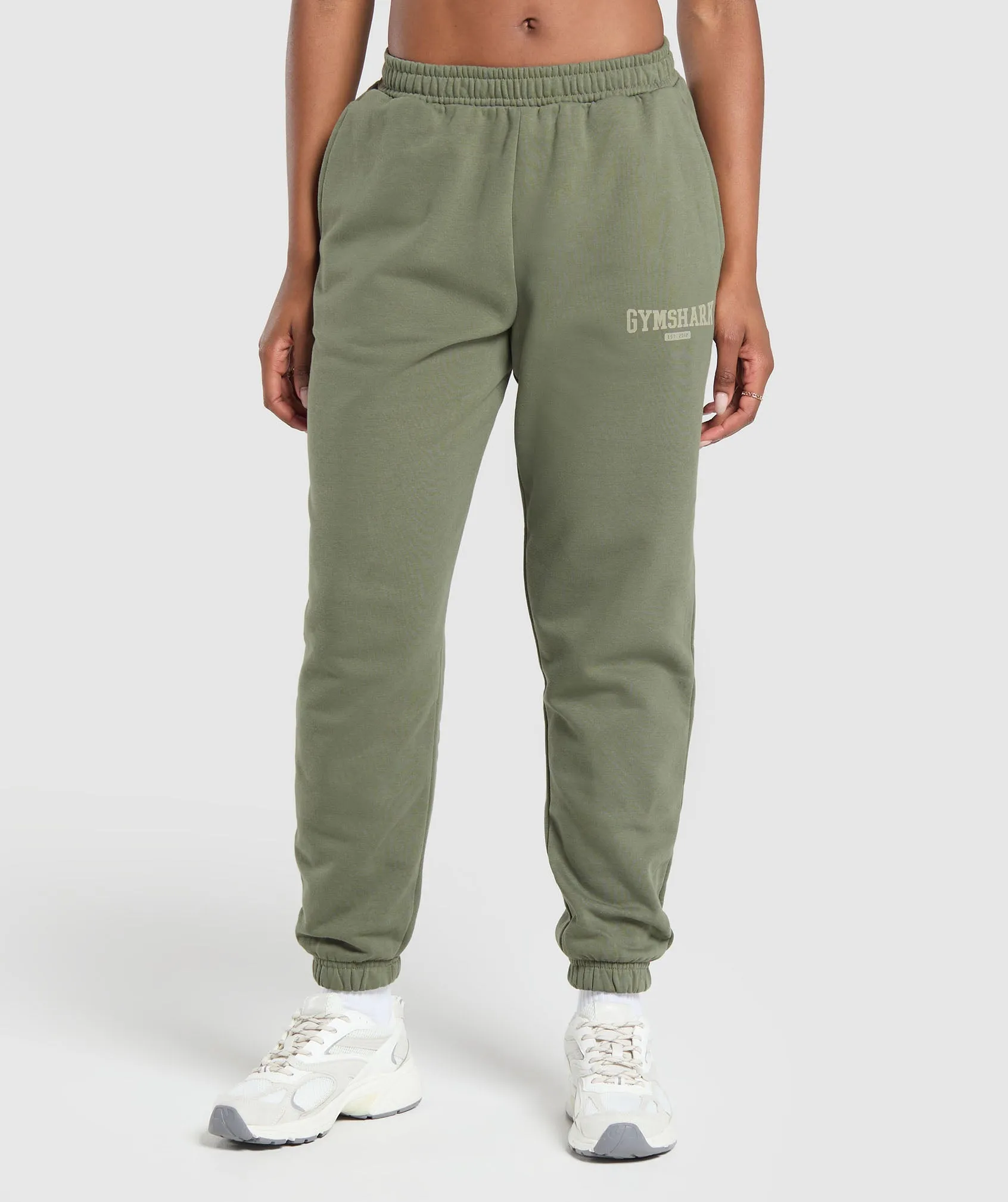 Gymshark Collegiate Lifestyle Fleece Joggers - Base Green