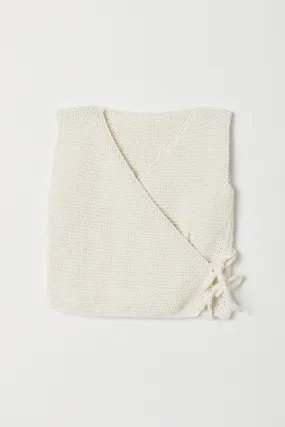 Handknitted Vest | White | Made with 100% Organic Cotton Yarn