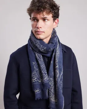 Hartford Bandana Print Scarf Indigo