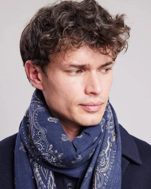 Hartford Bandana Print Scarf Indigo