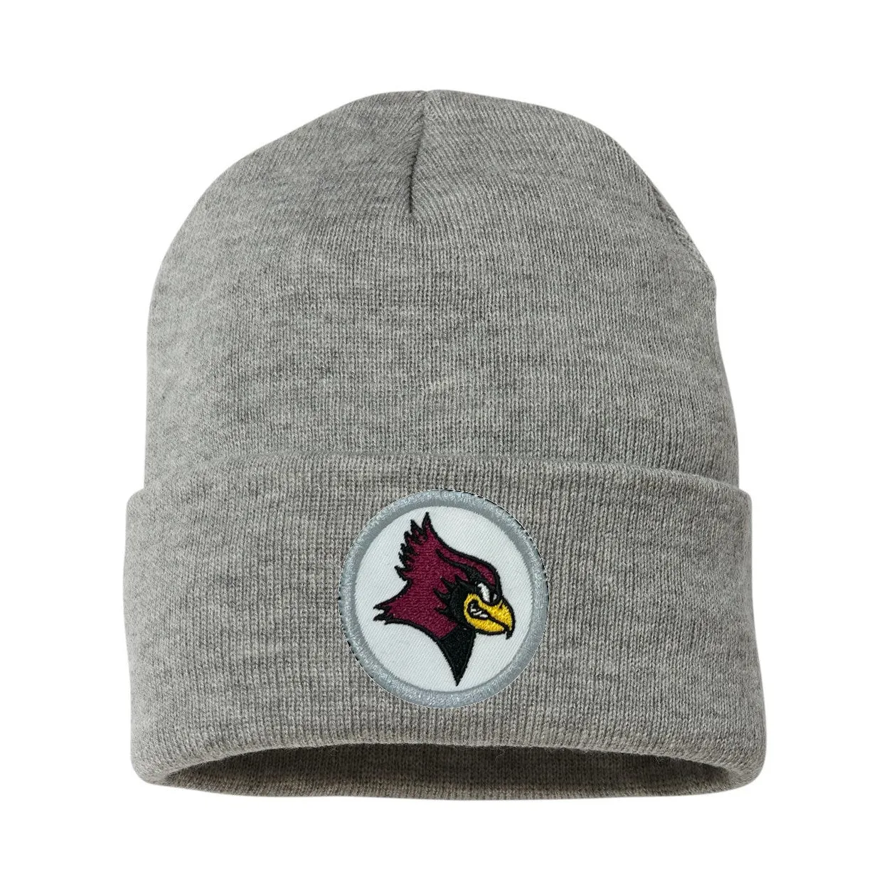 Heather Gray De Pere Redbird Beanie Winter Fleece Lined Hat