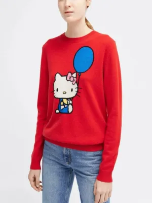 HELLO KITTY Balloon-motif Cashmere and Wool-blend Jumper