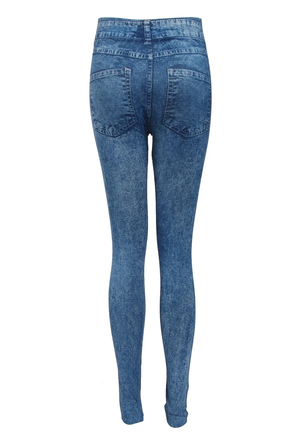 High Waist Slim Fit Stretchy Denim Look Skinny Leggings