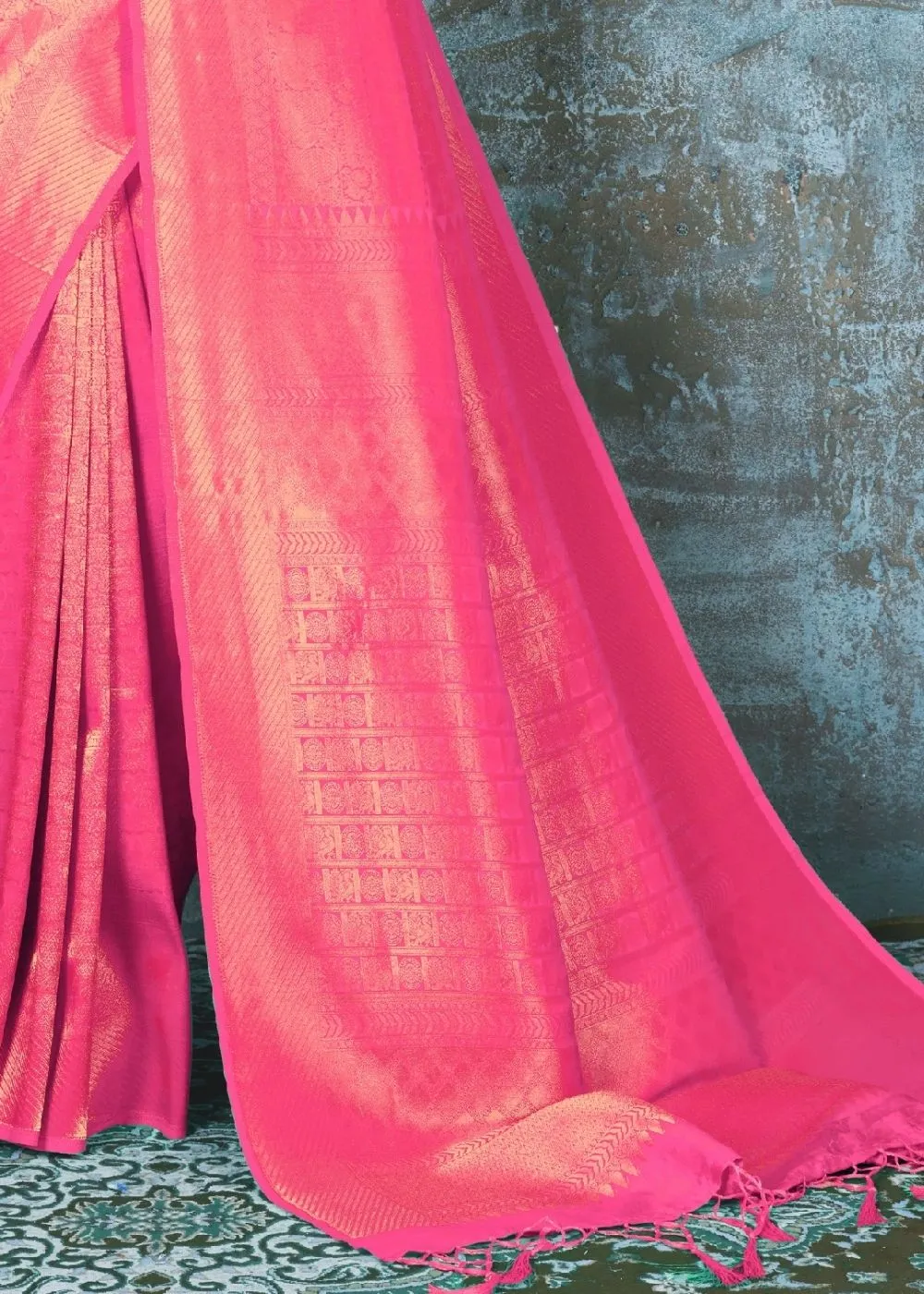 Hot Pink Handloom Weave Kanjivaram Silk Saree: Special Wedding Edition