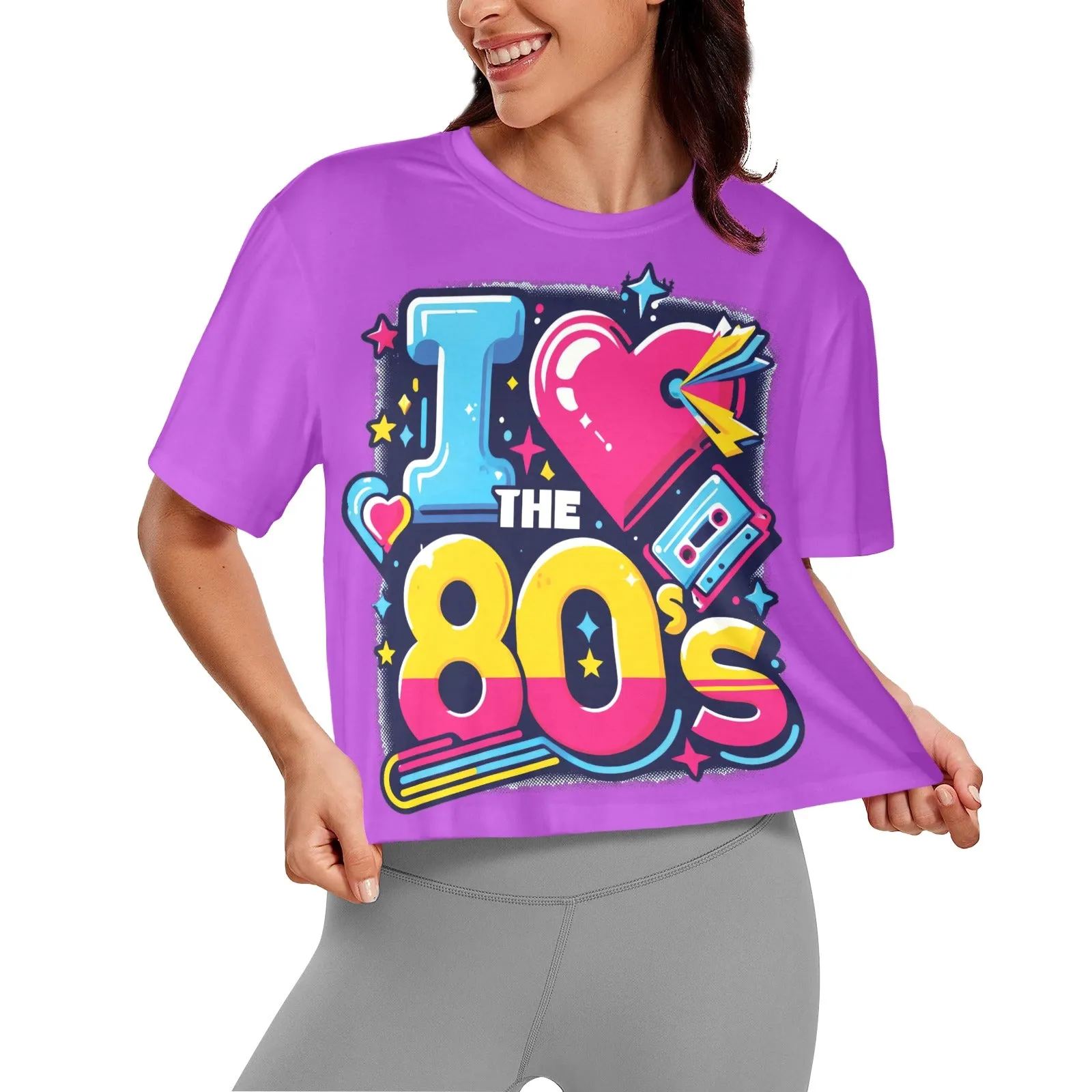 I Love the 80's 2  Women's Cropped T-Shirt