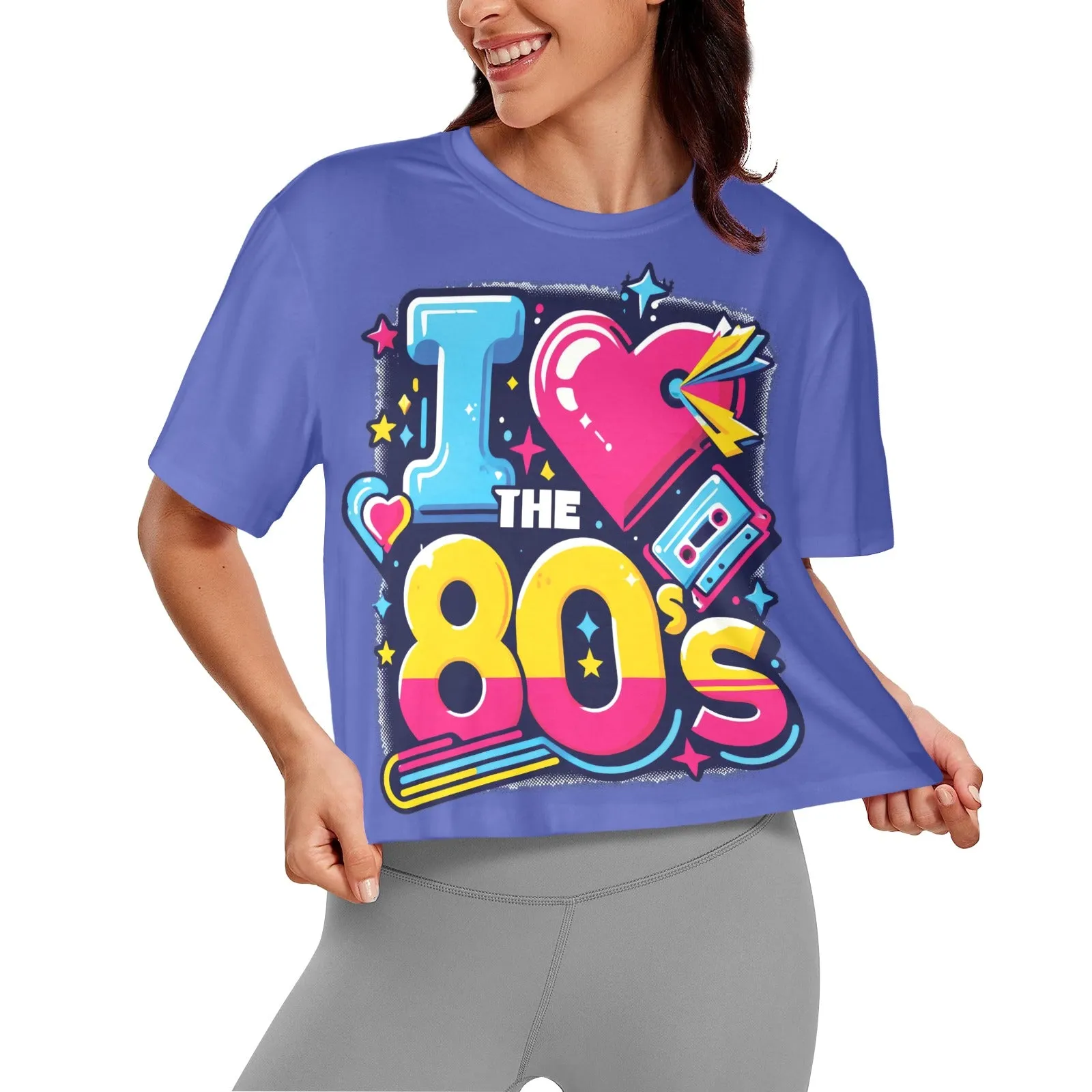 I Love the 80's 2  Women's Cropped T-Shirt