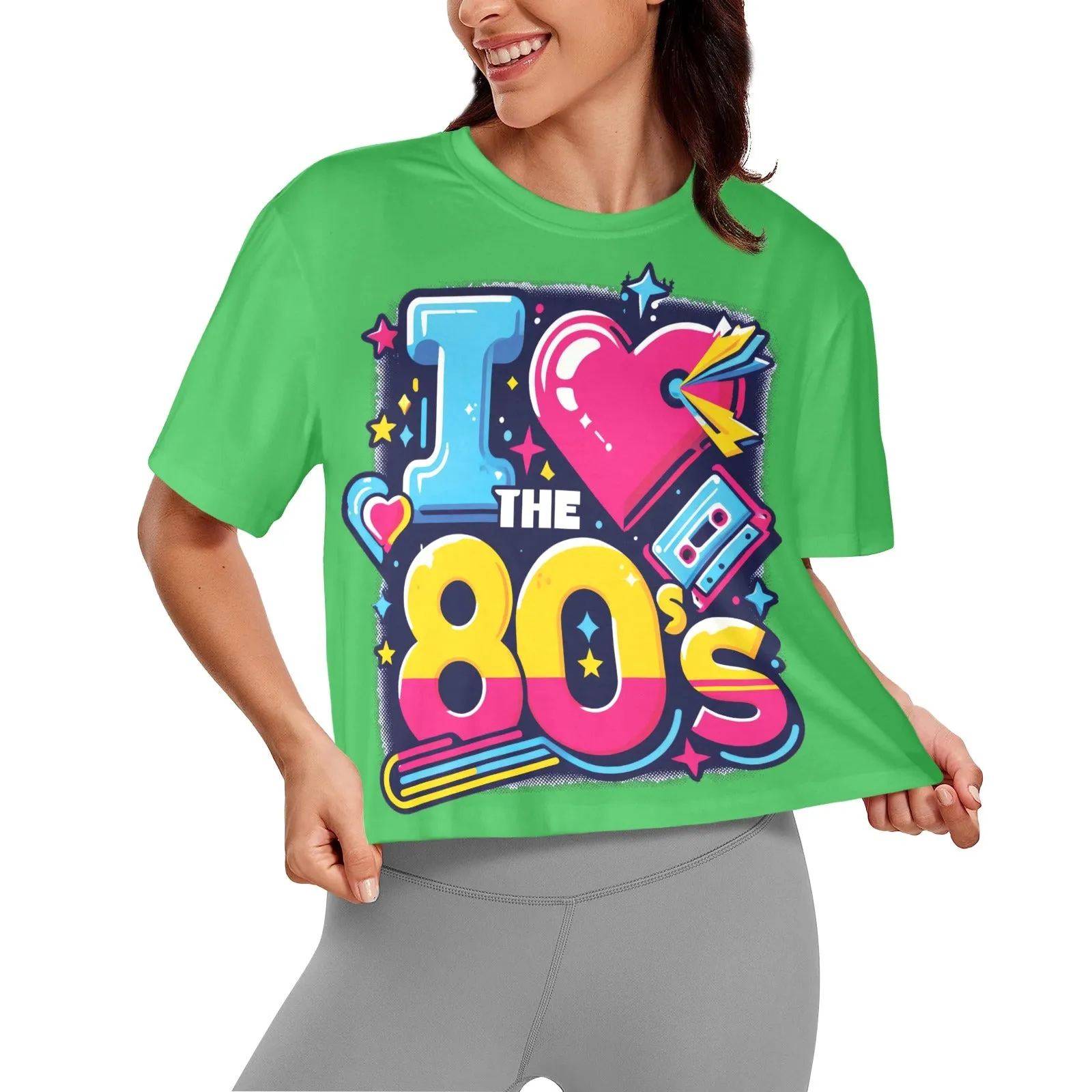 I Love the 80's 2  Women's Cropped T-Shirt