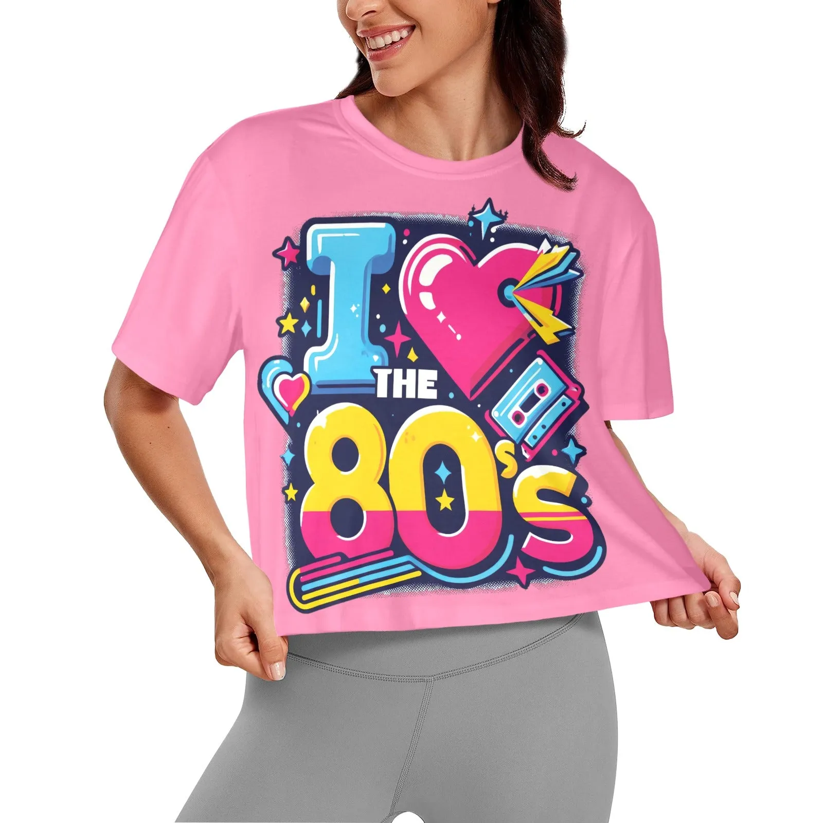 I Love the 80's 2  Women's Cropped T-Shirt