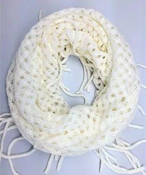 JC011814 Knitted Fringe Infinity Scarf