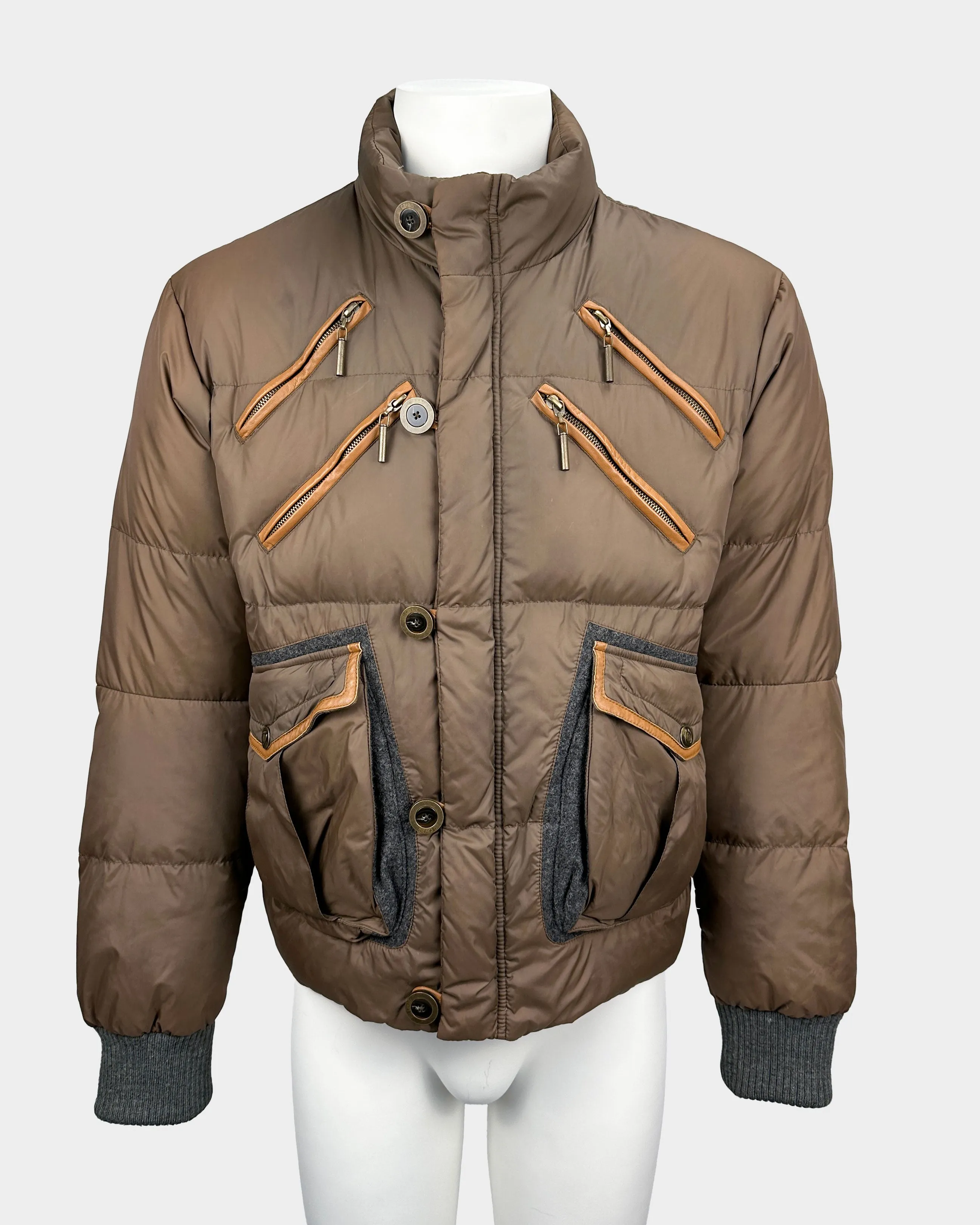 Just Cavalli Utility Brown Puffer Jacket 2000's