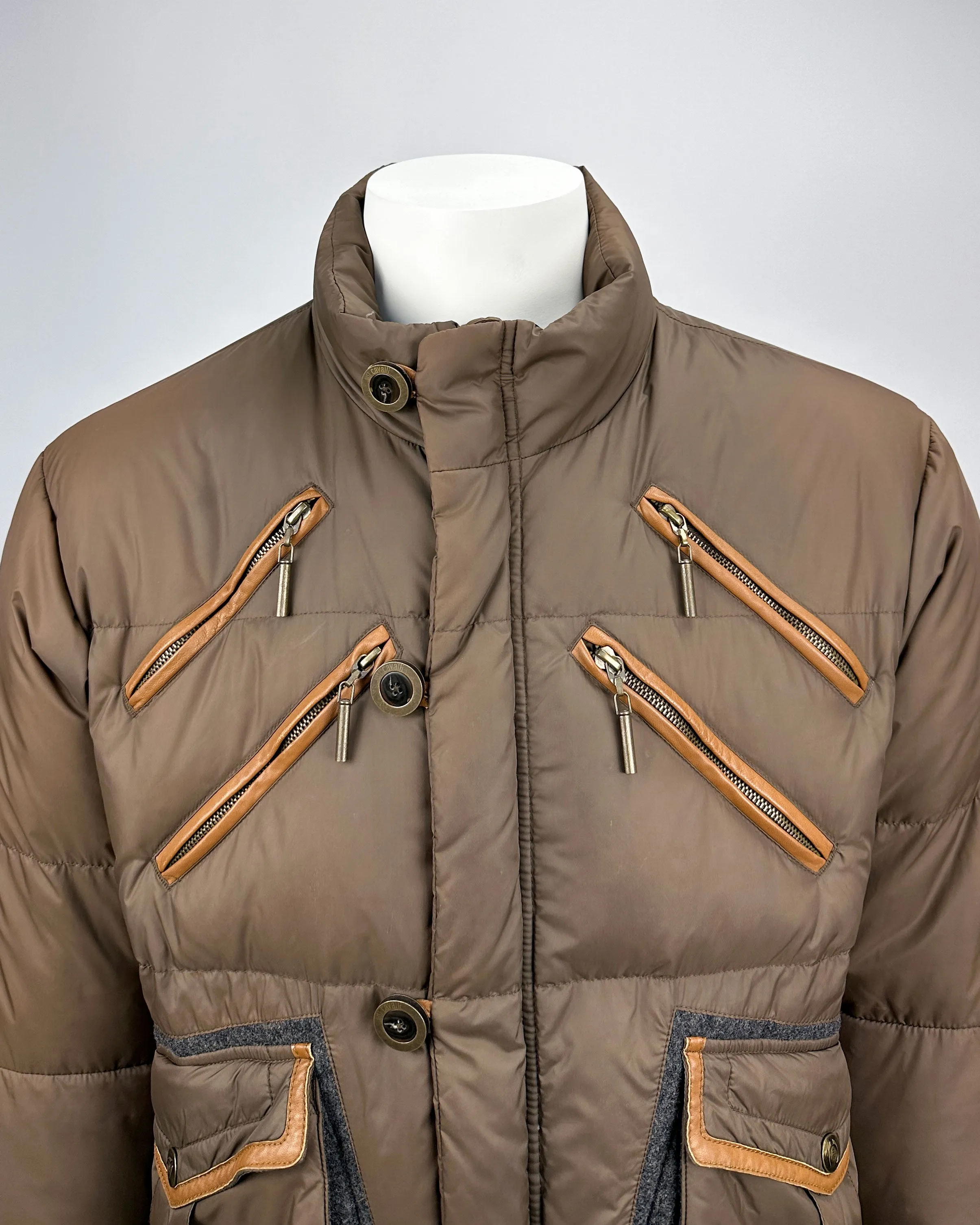 Just Cavalli Utility Brown Puffer Jacket 2000's