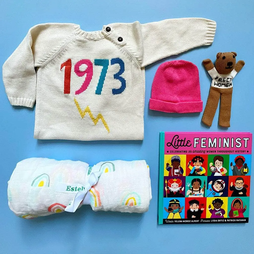 Knit Feminist Baby Gift Set with 1973 Romper