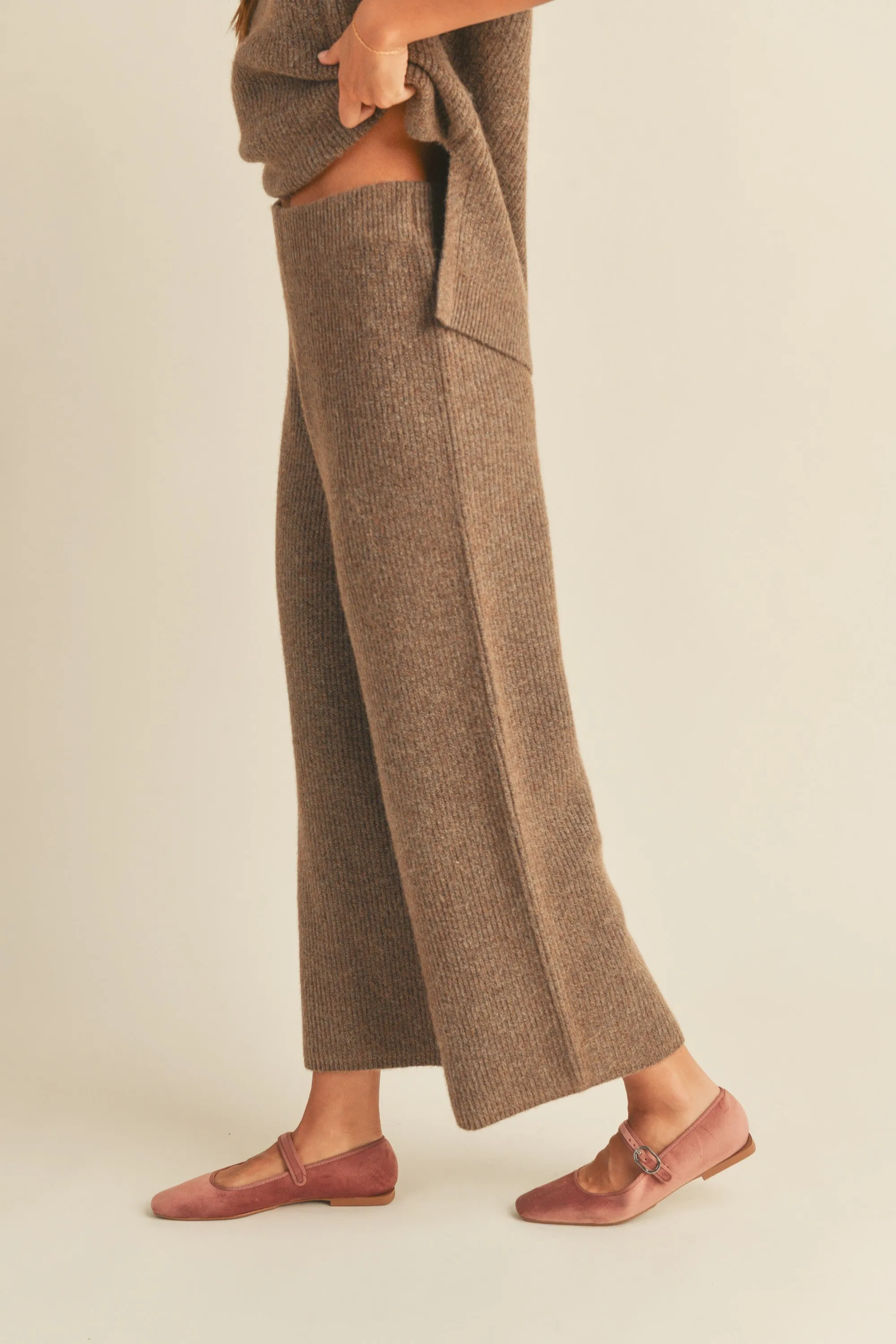 LANA SWEATER PANTS-BROWN