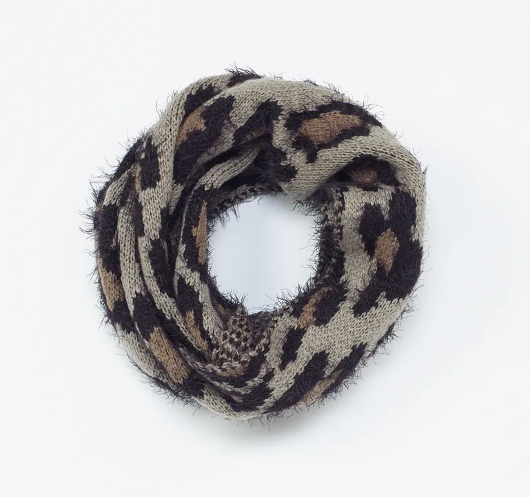 Leopard Knit Infinity Scarf