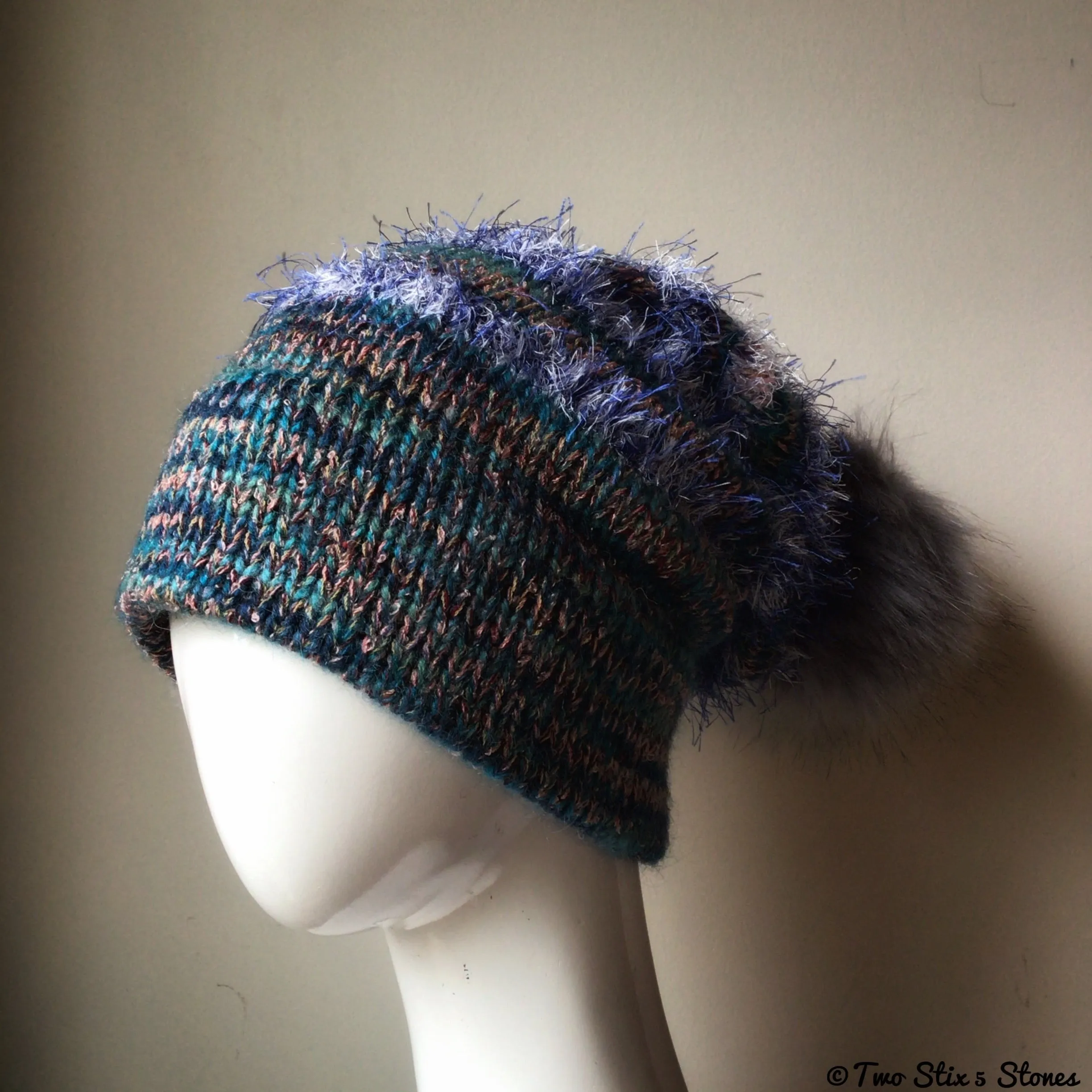 Luxe Turquoise *Funky Tweeds* Beanie/Slouchy Beanie