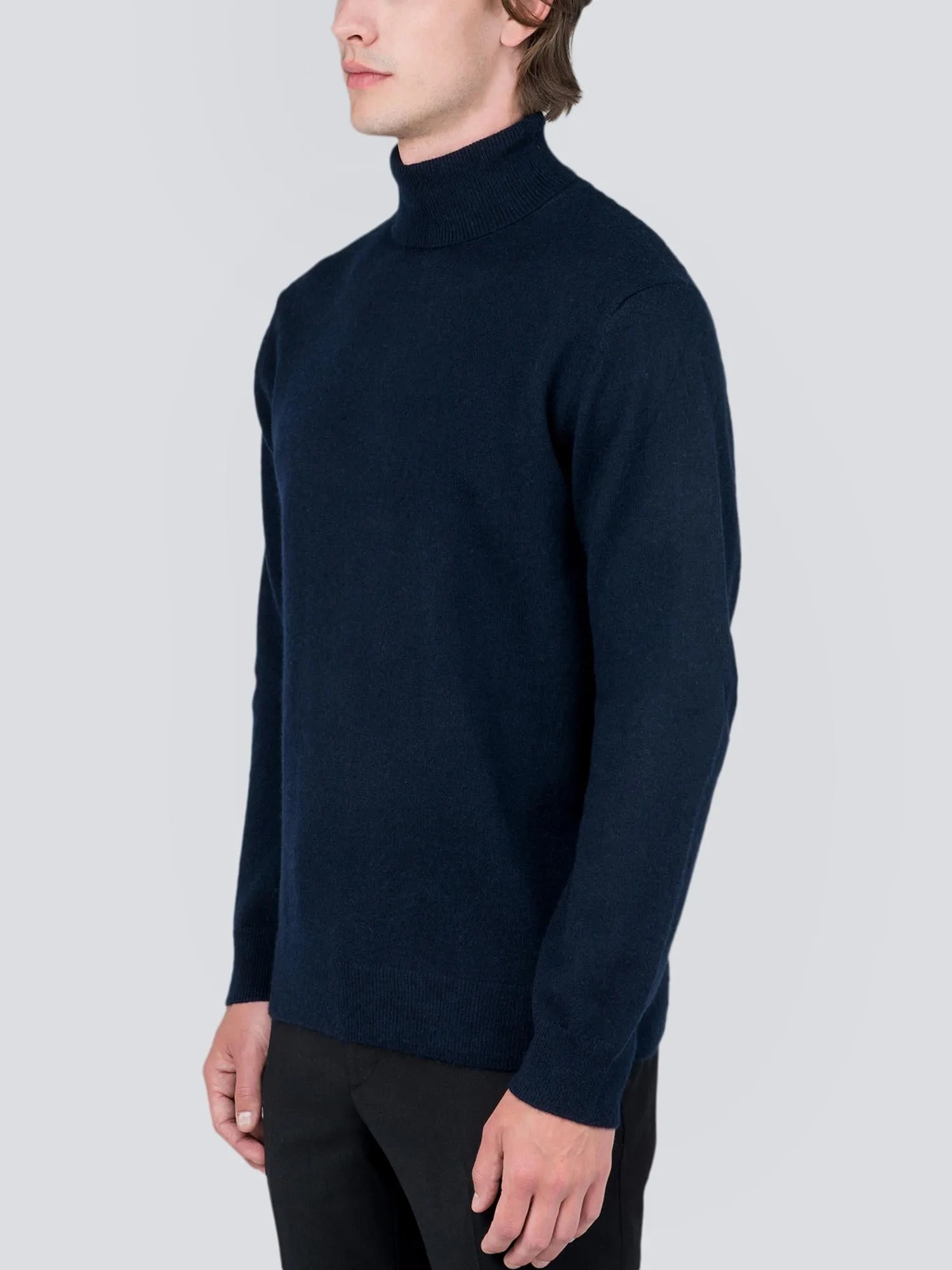 Men Turtleneck Sweater_Dark Navy