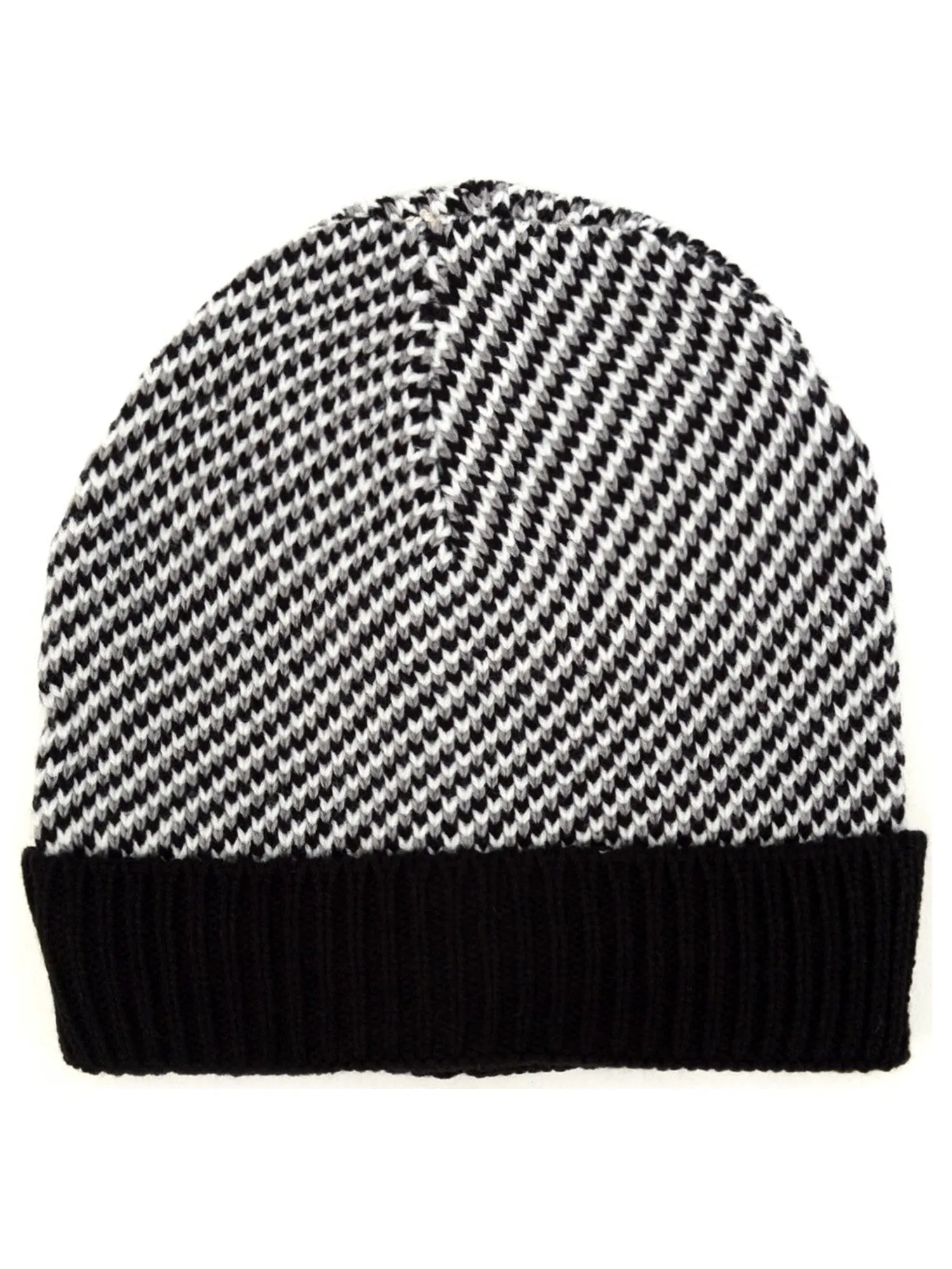 Men's Black, Grey & White Acrylic Knit Scarf and Hat Set