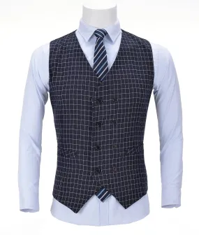 Men's formal Suit Vest Houndstooth V Neck Waistcoat