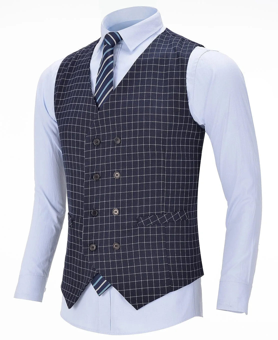 Men's formal Suit Vest Houndstooth V Neck Waistcoat