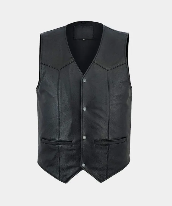 Men’s Motorbike Club Style Classic Genuine Leather Vest