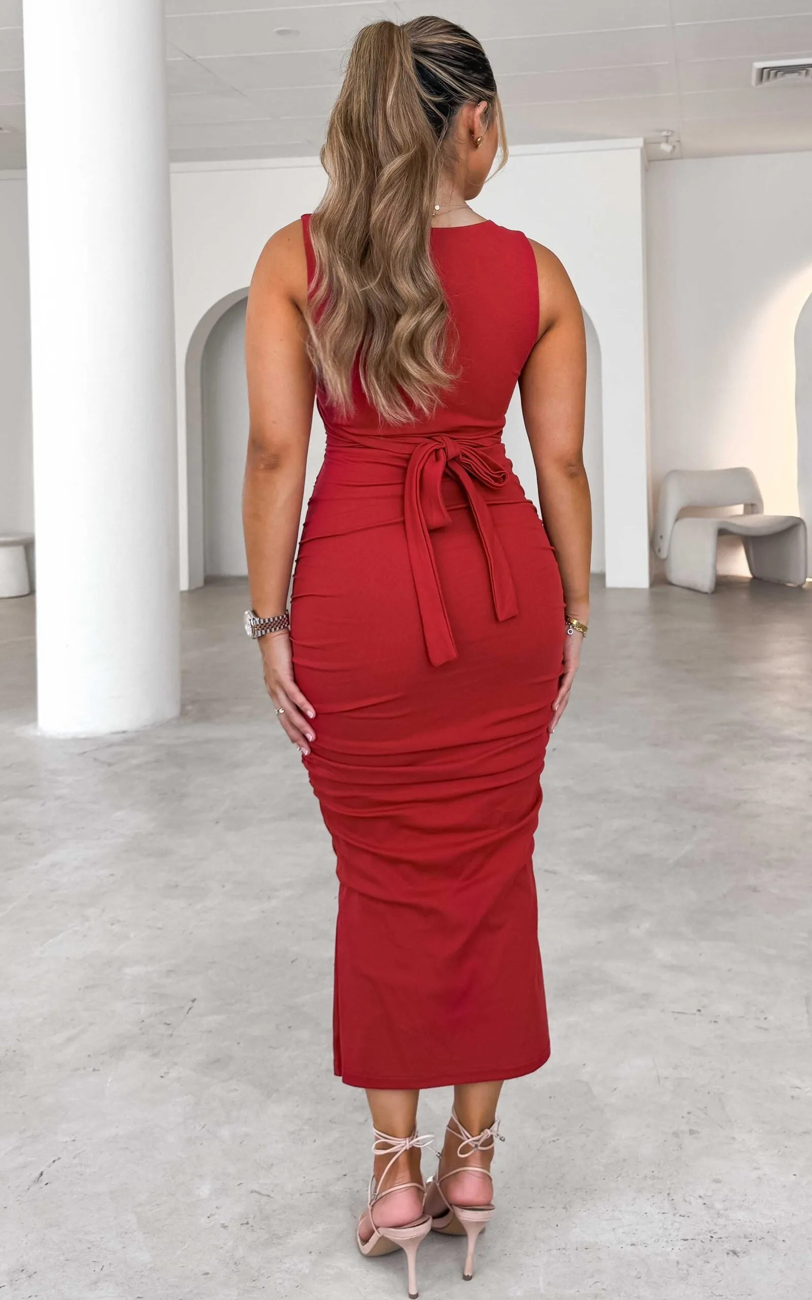 Mimi Midi Dress - Red