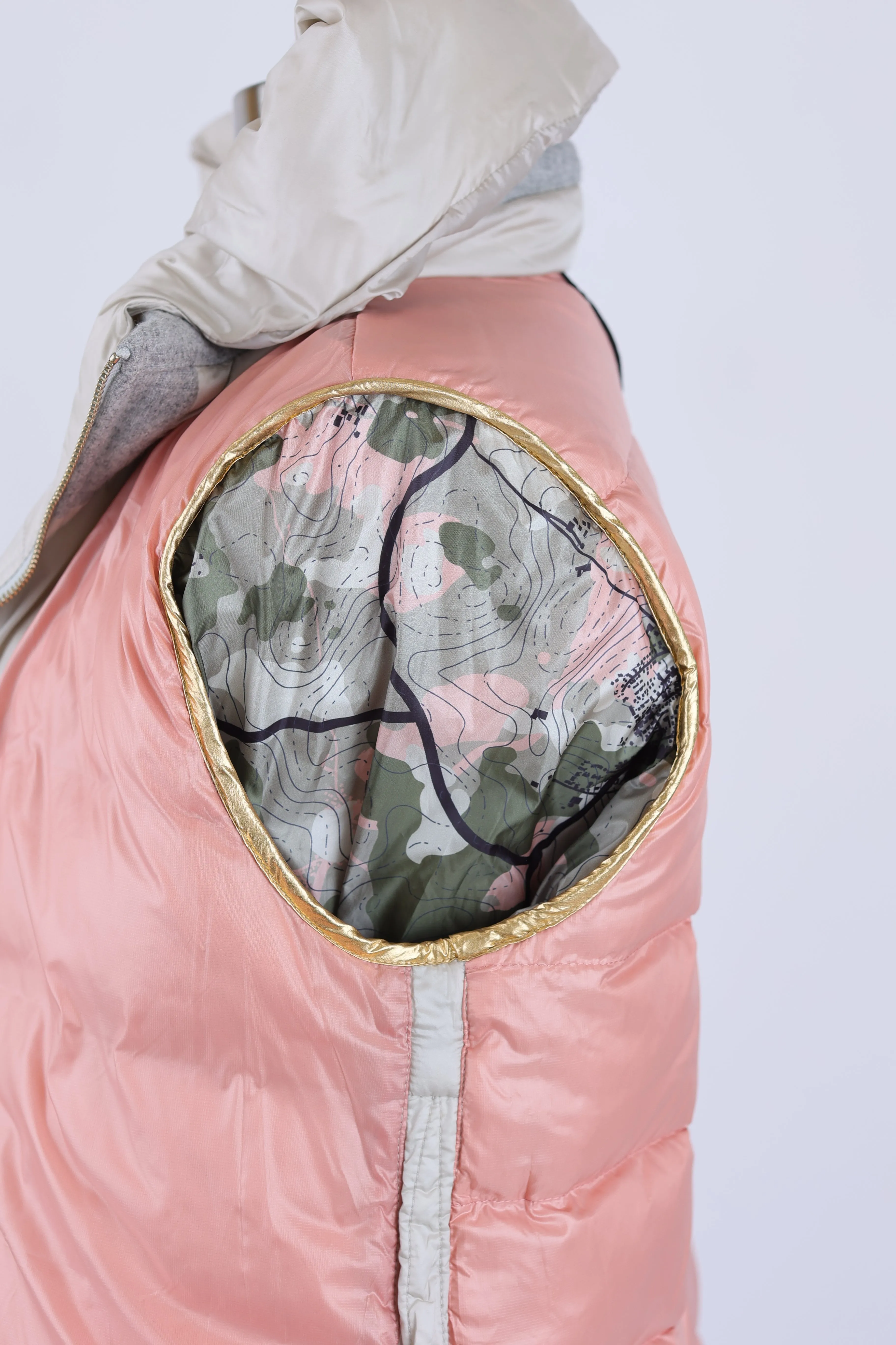 Mixed Media Puffer Jacket