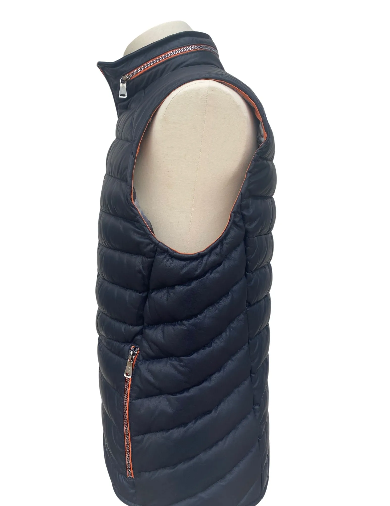 Monoposto Leather Vest | Navy