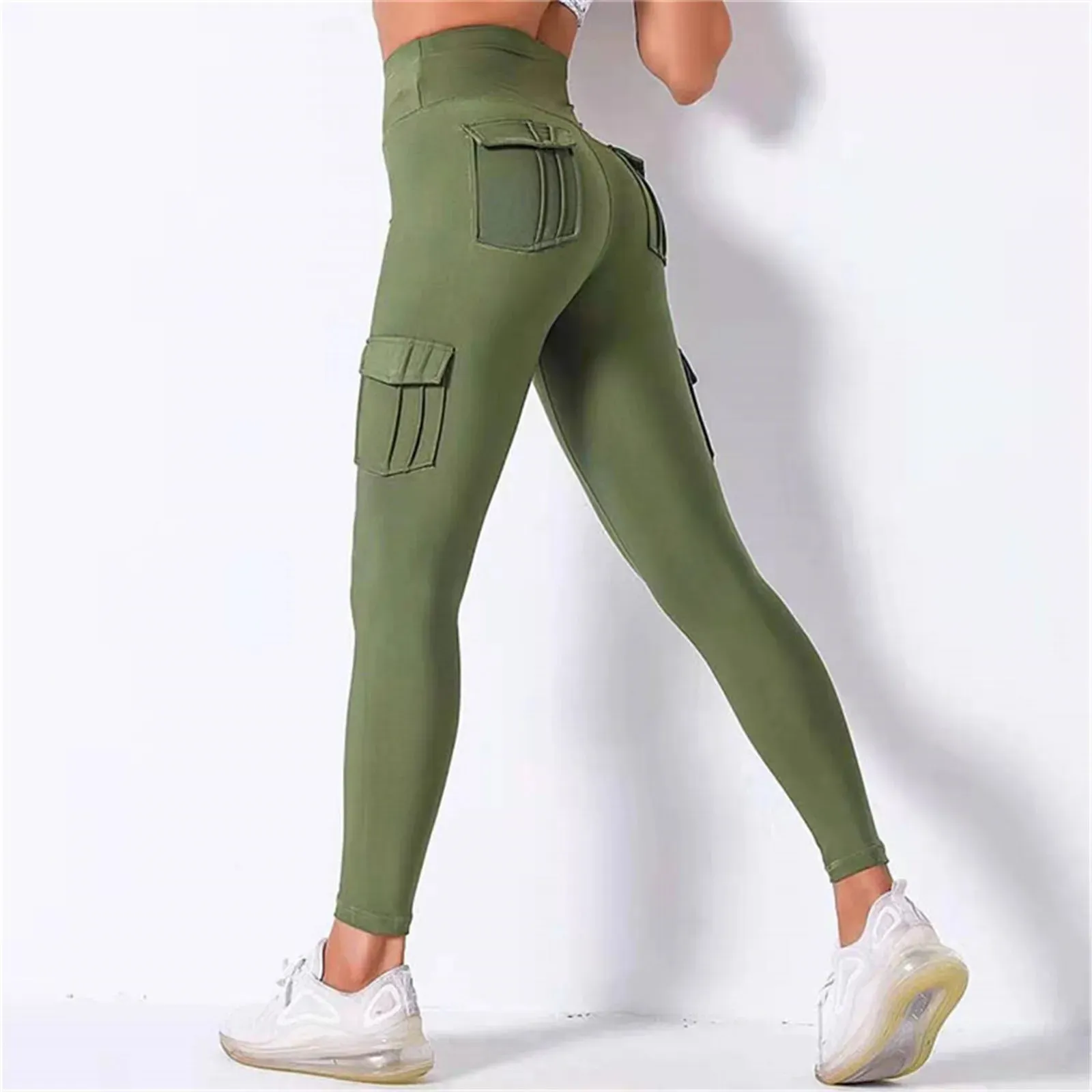 Multi-Pocket Pants Yoga Leggings | Solid Color Activewear Sport Leggings | Sexy Fitness Slim Pants for Women