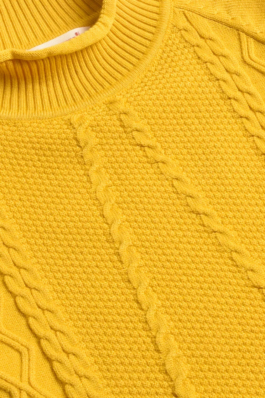 Mustard Cable Knit Sweater