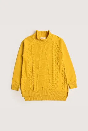 Mustard Cable Knit Sweater