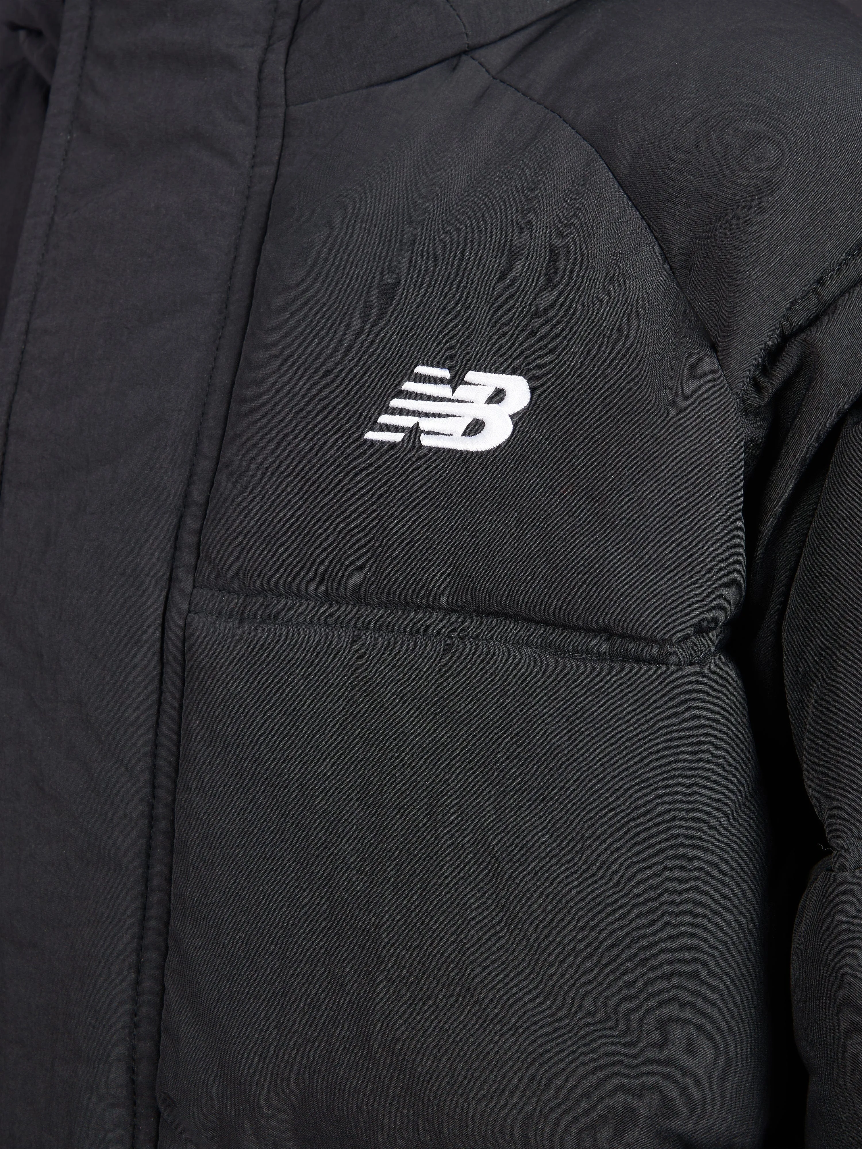 New Balance Boys Raglan Puffer Jacket in Black