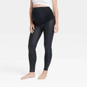 New - High Gloss Maternity Leggings - Isabel Maternity by Ingrid & Isabel Black XL