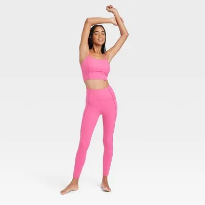 New - Women's High Waist Leggings - JoyLab Pink XS