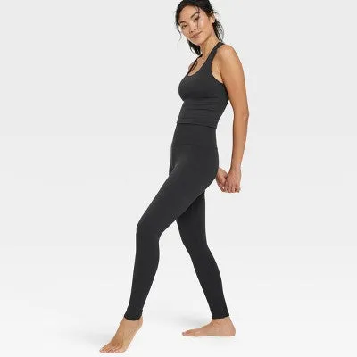 New - Women's Rib Seamless Leggings - All in Motion Black XL